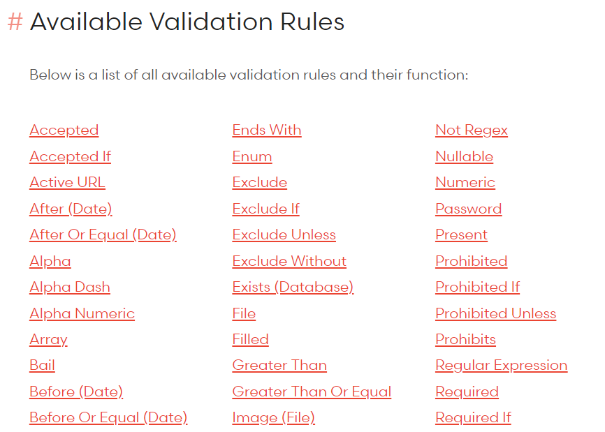 Laravel Validation การตรวจสอบข้อมูลก่อนบันทึกลงฐานข้อมูล